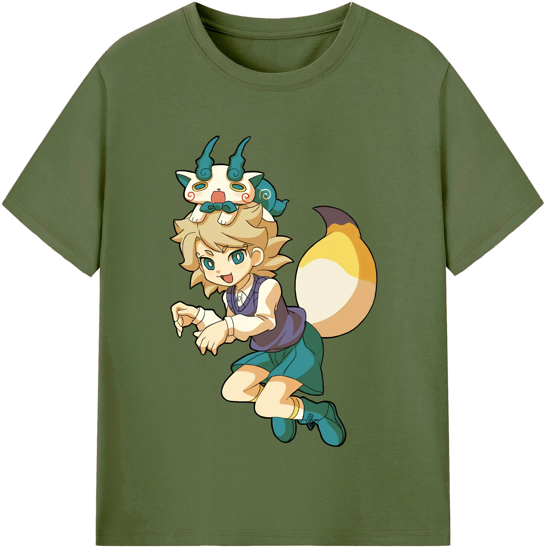 （画像用） 妖怪ウォッチ Yo-kai Watch 綿100％半袖Tシャツ（フロントプリント）